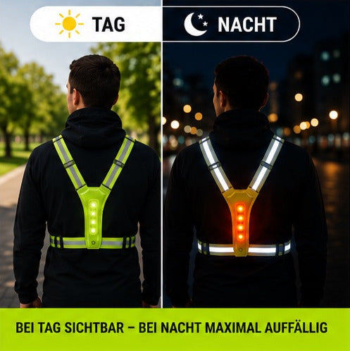 LED Warnweste, Laufweste für Sport, Fahrrad & Outdoor
